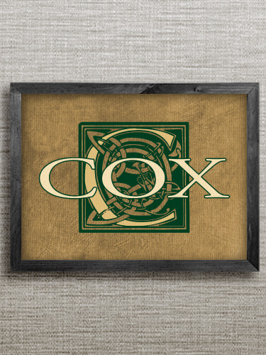 Celtic Monogram Black Framed Wall Art 16.5 x 12.5