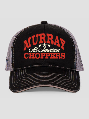 All American Choppers Black/Charcoal Embroidered Trucker Hat