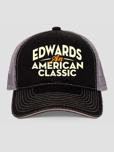American Classic Black/Charcoal Embroidered Trucker Hat