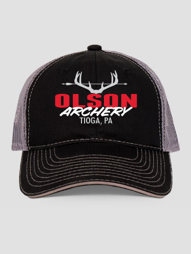 Archery Black/Charcoal Embroidered Trucker Hat
