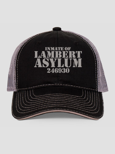 Asylum Black/Charcoal Embroidered Trucker Hat