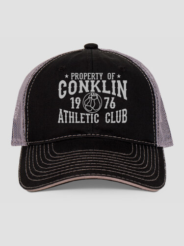 Athletic Club Black/Charcoal Embroidered Trucker Hat