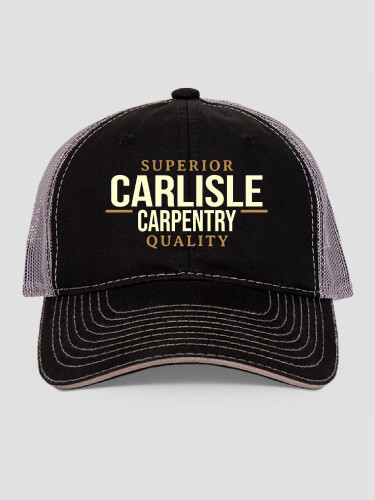 Carpentry Black/Charcoal Embroidered Trucker Hat