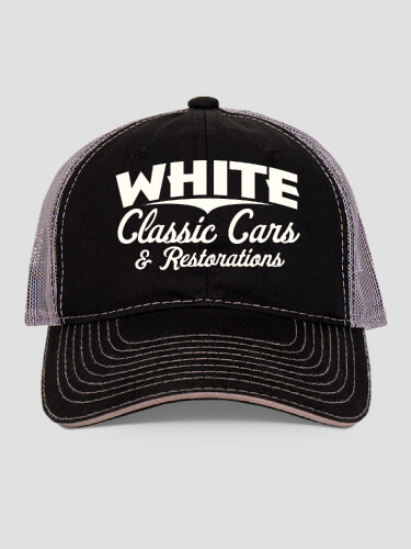 Classic Cars II Black/Charcoal Embroidered Trucker Hat