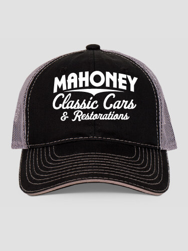 Classic Cars Black/Charcoal Embroidered Trucker Hat