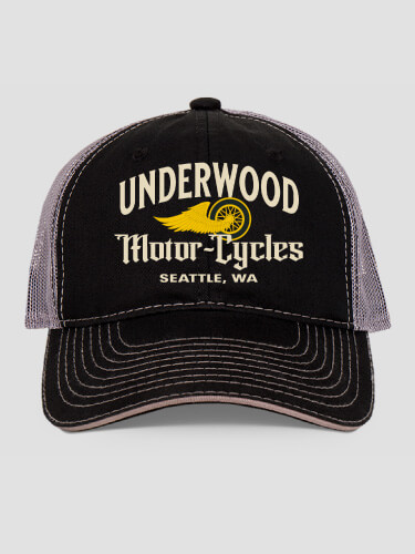 Classic Motorcycles Black/Charcoal Embroidered Trucker Hat