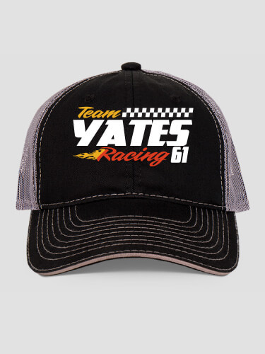 Classic Racing Team Black/Charcoal Embroidered Trucker Hat