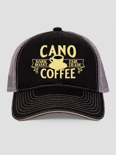 Coffee Black/Charcoal Embroidered Trucker Hat