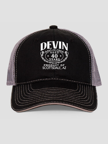 Distilled to Perfection Black/Charcoal Embroidered Trucker Hat
