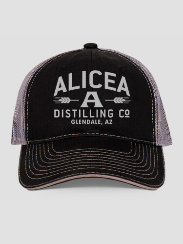 Distilling Company Black/Charcoal Embroidered Trucker Hat