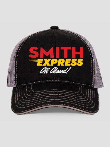 Express Black/Charcoal Embroidered Trucker Hat