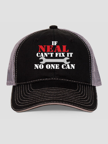 Fix It Black/Charcoal Embroidered Trucker Hat