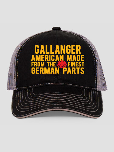 German Parts Black/Charcoal Embroidered Trucker Hat