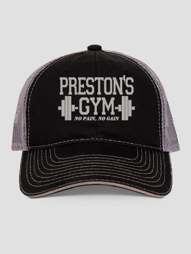 Gym Black/Charcoal Embroidered Trucker Hat
