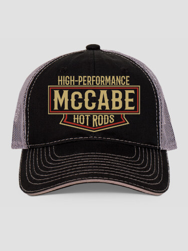 High-Performance Hot Rods Black/Charcoal Embroidered Trucker Hat