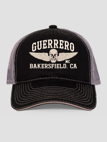 Motorcycle Club Black/Charcoal Embroidered Trucker Hat
