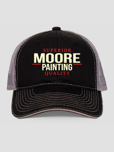 Painting Black/Charcoal Embroidered Trucker Hat