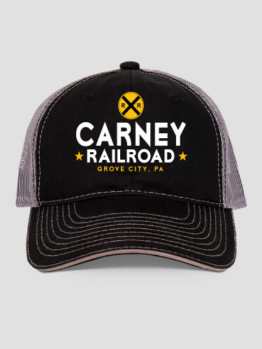 Railroad Black/Charcoal Embroidered Trucker Hat