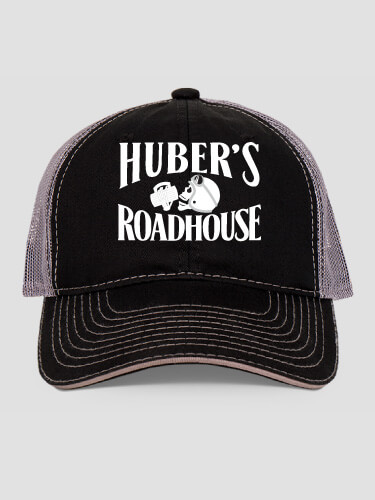 Roadhouse Black/Charcoal Embroidered Trucker Hat