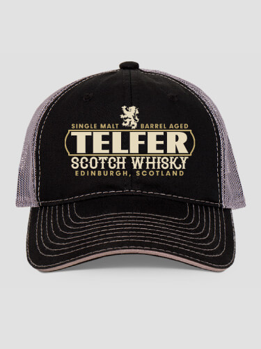 Scotch Whisky Black/Charcoal Embroidered Trucker Hat