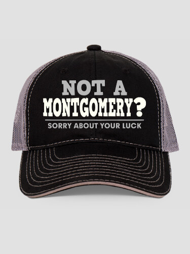 Sorry About Your Luck Black/Charcoal Embroidered Trucker Hat