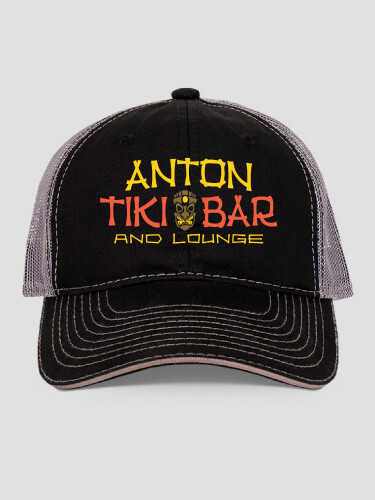 Tiki Bar Black/Charcoal Embroidered Trucker Hat