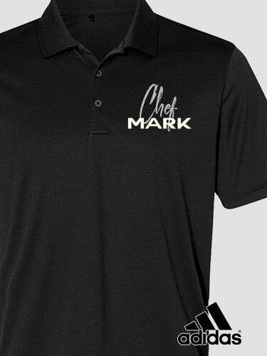 Chef Black Embroidered Adidas Polo Shirt