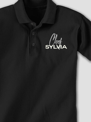 Chef Black Embroidered Polo Shirt