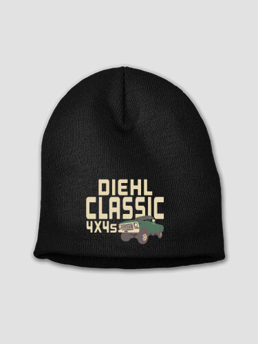 Classic 4X4s Black Embroidered Beanie