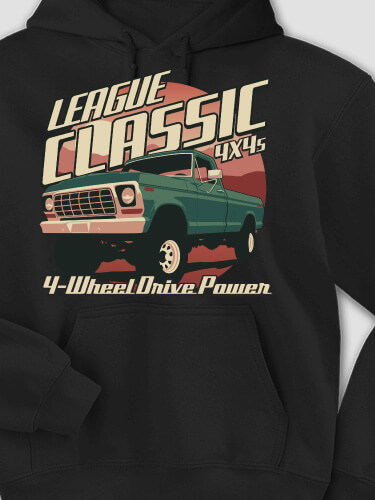 Classic 4X4s Black Adult Hooded Sweatshirt