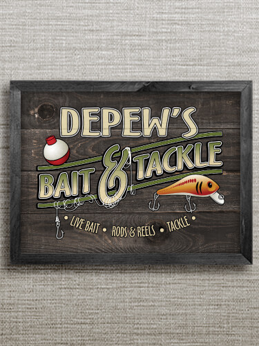 Classic Bait and Tackle Black Framed Wall Art 16.5 x 12.5