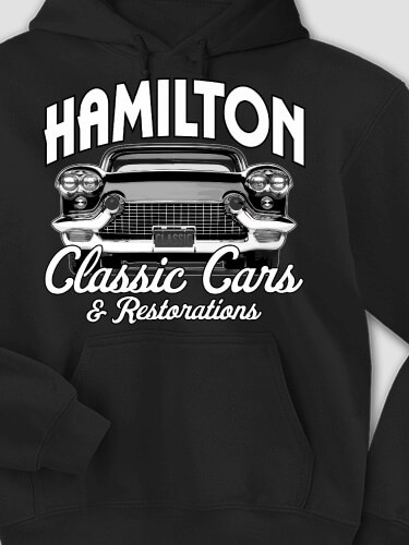 Classic Cars Black Adult Hooded Sweatshirt