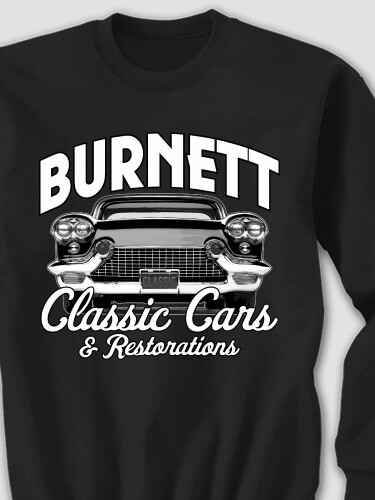 Classic Cars Black Adult Sweatshirt