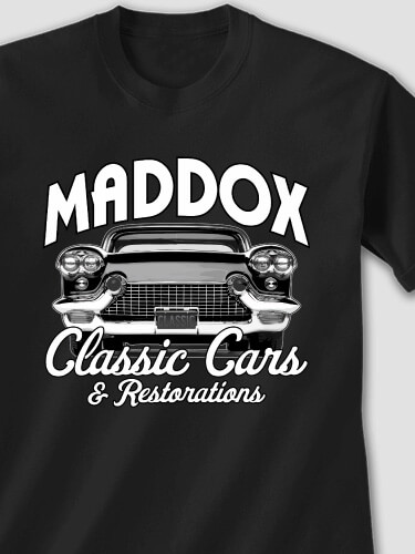 Classic Cars Black Adult T-Shirt