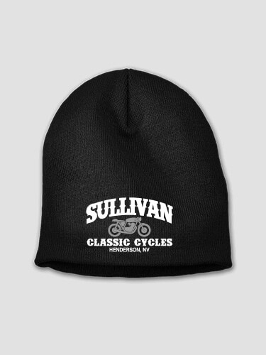 Classic Cycles Black Embroidered Beanie