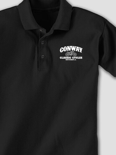 Classic Cycles Black Embroidered Polo Shirt