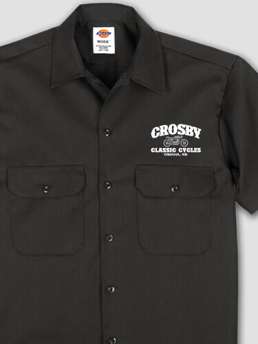 Classic Cycles Black Embroidered Work Shirt