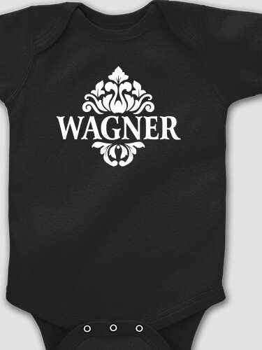 Classic Filigree Black Baby Bodysuit