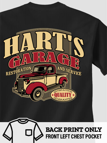Classic Garage Black Pocket Adult T-Shirt
