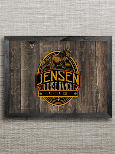 Classic Horse Ranch Black Framed Wall Art 16.5 x 12.5