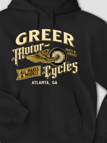 Classic Motorcycles Black Adult Hooded Sweatshirt