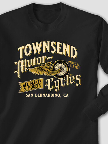Classic Motorcycles Black Adult Long Sleeve