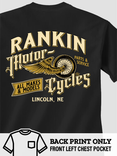 Classic Motorcycles Black Pocket Adult T-Shirt
