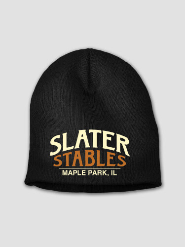 Classic Stables Black Embroidered Beanie