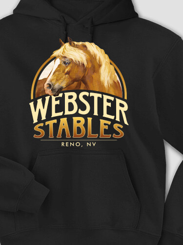 Classic Stables Black Adult Hooded Sweatshirt