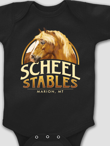 Classic Stables Black Baby Bodysuit