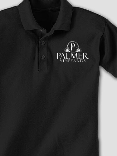 Classic Vineyards Black Embroidered Polo Shirt