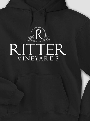 Classic Vineyards Black Adult Hooded Sweatshirt