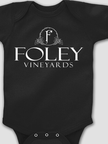 Classic Vineyards Black Baby Bodysuit