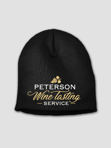 Classic Wine Tasting Services Black Embroidered Beanie
